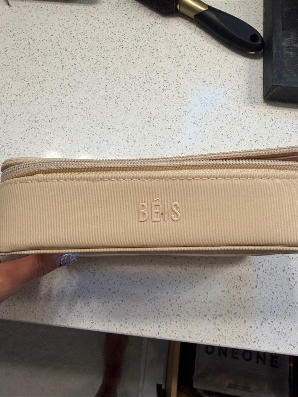 BEIS Clear Window Cosmetic Case in Beige and Clear - Picture 3 of 3